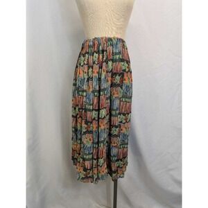 Fashion Bug Womens Skirt‎ Midi Elastic Waist Bohemian Abstract Print Size M